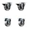 Service Caster 3'' Semi Steel Wheel Swivel Top Plate Caster Set with 2 Posi Brakes 2 Rigid, 4PK SCC-20S314-SSS-PLB-2-R-2 - alternate 1